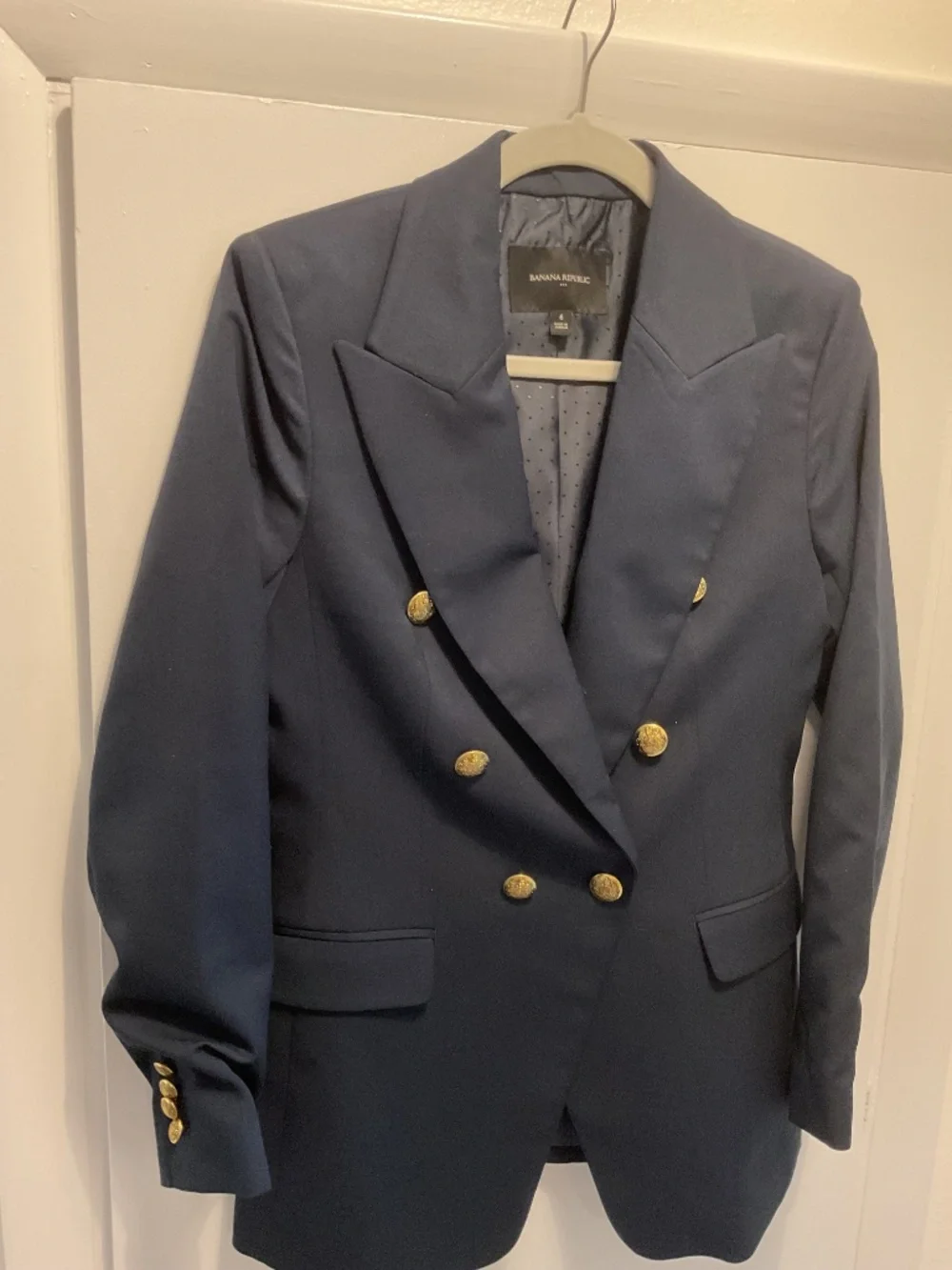 Banana Republic Fitted Blazer, Size 6, Navy Color